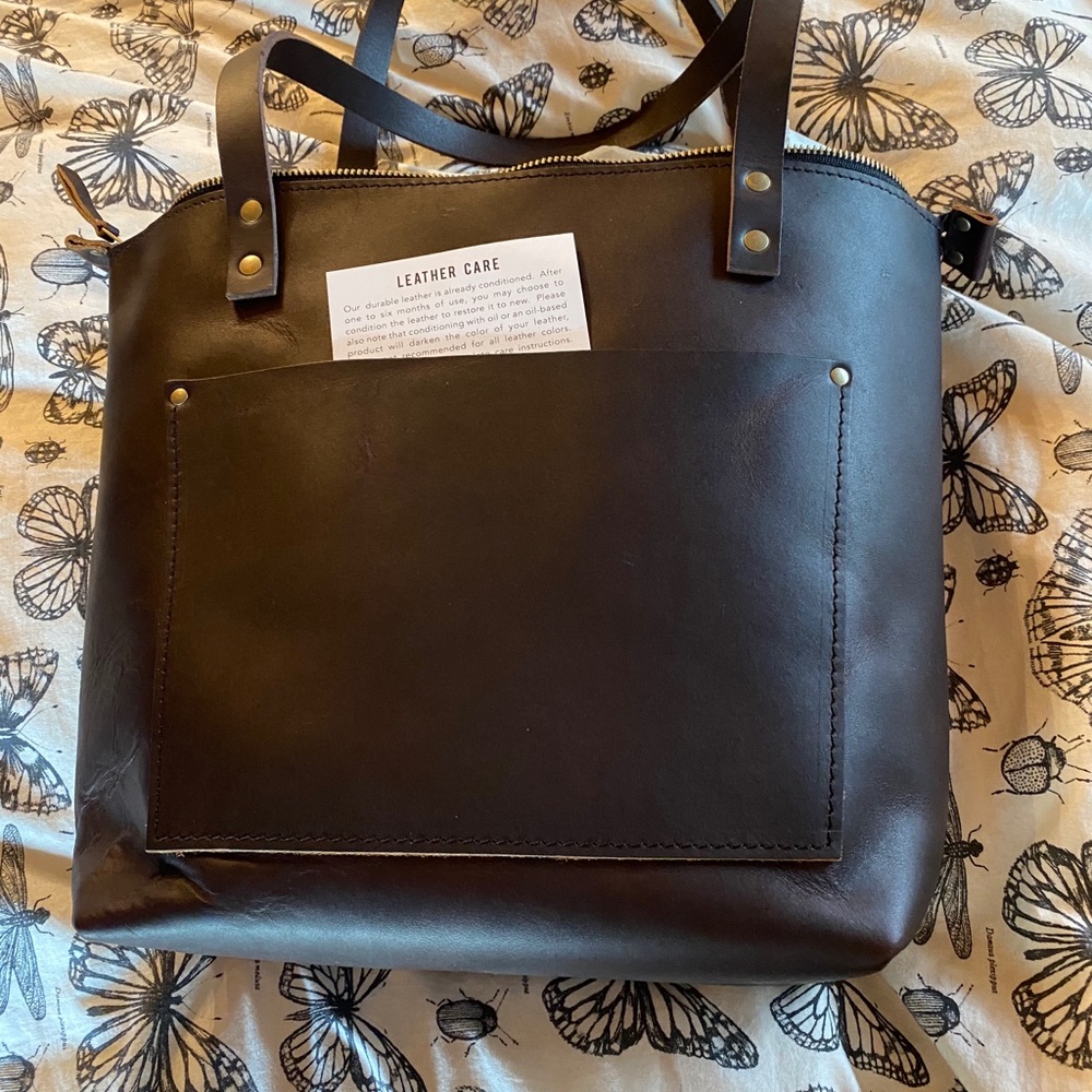 Portland leather goods Tote - grizzly